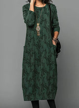 Load image into Gallery viewer, Casual Winter Dress For Women With Round Neckline and Warm Fabric

