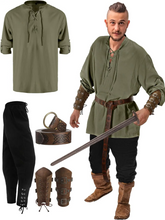 Load image into Gallery viewer, Official 4 Pcs Men's Pirate Costume
