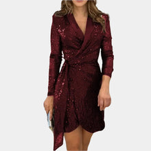 Load image into Gallery viewer, Elegant Ladies Blazer Dress With Belt
