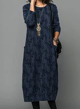 Load image into Gallery viewer, Casual Winter Dress For Women With Round Neckline and Warm Fabric
