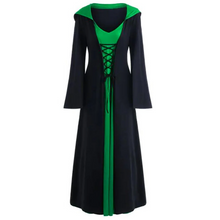 Load image into Gallery viewer, Official Medieval Dress Vampire Witch For Women Lace-up Hooded Cloak Robe
