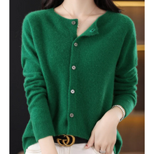 Load image into Gallery viewer, Wolf ladies round neck cardigan pullover
