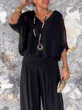 Load image into Gallery viewer, Elegant two-piece wide-leg chiffon pants
