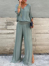 Load image into Gallery viewer, Elegant two-piece wide-leg chiffon pants
