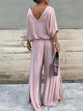 Load image into Gallery viewer, Elegant two-piece wide-leg chiffon pants
