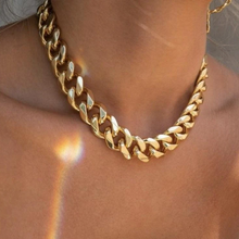 Load image into Gallery viewer, 18K Gold Cuban Chunky Chain Necklace

