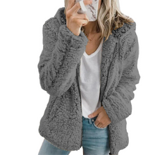 Load image into Gallery viewer, Elegant Bear Teddy Fur Coat: Soft Fleece Coat with Pockets and Zipper
