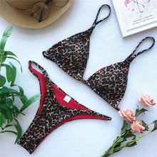 Load image into Gallery viewer, Bikini Set - Leopard Padded Bra
