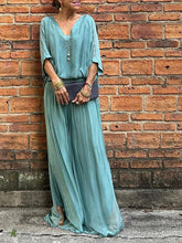 Load image into Gallery viewer, Elegant two-piece wide-leg chiffon pants
