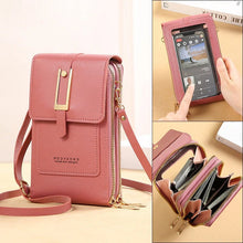 Load image into Gallery viewer, Leather Smartphone Clutch | Ladies Handbag with Touchscreen Window
