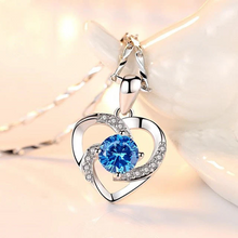 Load image into Gallery viewer, Crystal Heart Necklace - 925 Sterling Silver Pendant CZ Crystal
