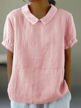 Load image into Gallery viewer, Solid Color Cotton and Linen Top
