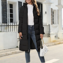 Load image into Gallery viewer, Hooded, long, down jacket, ladies' jacket
