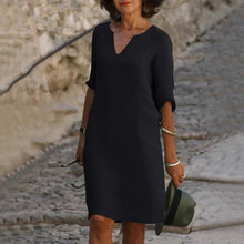 Load image into Gallery viewer, V-Neck Three-Quarter Sleeve Dress
