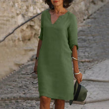 Load image into Gallery viewer, V-Neck Three-Quarter Sleeve Dress
