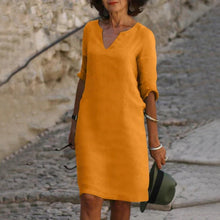 Load image into Gallery viewer, V-Neck Three-Quarter Sleeve Dress
