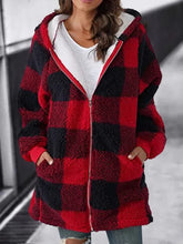 Load image into Gallery viewer, Women Oversized Hoodie Plaid Loose Overcoat
