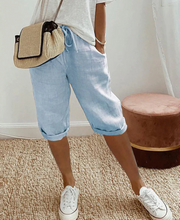 Load image into Gallery viewer, Trendy fashionable linen-look knee breeches for women
