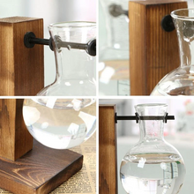 Load image into Gallery viewer, Wooden Frame Hydroponic Plant Vase
