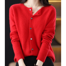 Load image into Gallery viewer, Wolf ladies round neck cardigan pullover

