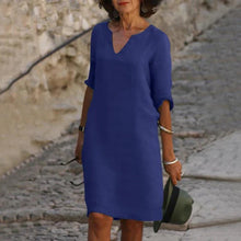 Load image into Gallery viewer, V-Neck Three-Quarter Sleeve Dress
