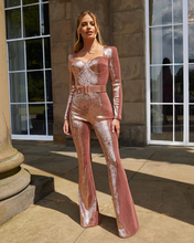 Load image into Gallery viewer, Sequin long-sleeved jumpsuit

