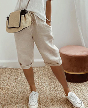Load image into Gallery viewer, Trendy fashionable linen-look knee breeches for women
