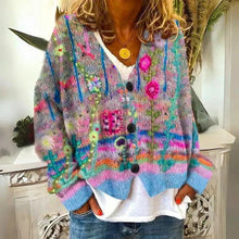 Load image into Gallery viewer, Ladies' Sweater With Floral Patterns
