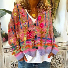 Load image into Gallery viewer, Ladies' Sweater With Floral Patterns
