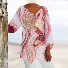 Load image into Gallery viewer, Women's vintage V-neck top with elegant fit
