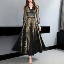 Load image into Gallery viewer, Elegant Lace Dress with V-Neck
