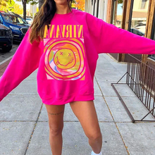 Load image into Gallery viewer, Oversized Smiley Face Sweatshirt
