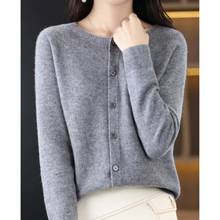 Load image into Gallery viewer, Wolf ladies round neck cardigan pullover

