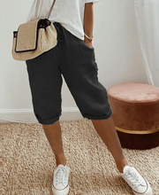 Load image into Gallery viewer, Trendy fashionable linen-look knee breeches for women

