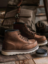 Load image into Gallery viewer, Men's Full Grain Leather Moccasin Toe Work Boots
