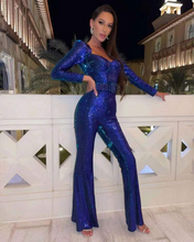 Load image into Gallery viewer, Sequin long-sleeved jumpsuit
