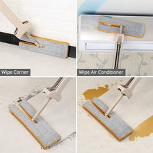Load image into Gallery viewer, Self-Wringing Double-Sided Flat Microfiber Mop &amp; Broom With 360 degree Spin
