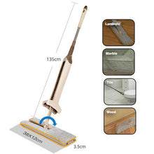 Load image into Gallery viewer, Self-Wringing Double-Sided Flat Microfiber Mop &amp; Broom With 360 degree Spin
