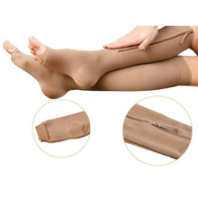 Load image into Gallery viewer, Zippered Compression Socks Support Stockings 20-30 mmHg
