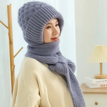 Load image into Gallery viewer, Women's Winter Integrated Ear Protection Windproof Cap Scarf
