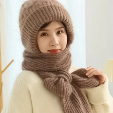 Load image into Gallery viewer, Women's Winter Integrated Ear Protection Windproof Cap Scarf
