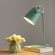 Load image into Gallery viewer, Nordic Macaron Color Creative Iron Bucket Design Light Table Lamp
