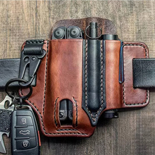 Load image into Gallery viewer, Tactical Multi Tool Belt Leather Bag
