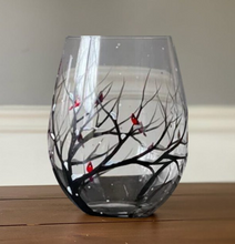 Load image into Gallery viewer, Four Seasons Tree Wine Glasses – Hand Painted Art
