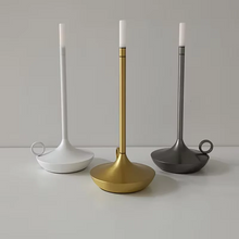 Load image into Gallery viewer, Rechargeable Candle Table Lamp - Modern Dimmable Light for Bedroom &amp; Camping
