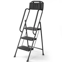 Load image into Gallery viewer, 3 Step Stool Ladder With Handrails 330 Lbs
