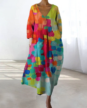 Load image into Gallery viewer, Colorful printed dress with V-neckline
