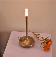 Load image into Gallery viewer, Rechargeable Candle Table Lamp - Modern Dimmable Light for Bedroom &amp; Camping

