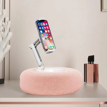 Load image into Gallery viewer, Fuzzy Tablet &amp; Phone Pillow Stand – Multi-Angle Phone Holder for Bed, Car, and Couch
