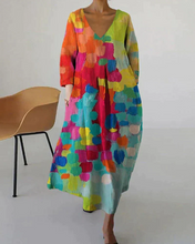 Load image into Gallery viewer, Colorful printed dress with V-neckline
